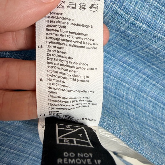 SANDRO Paris Blue Tweed Double Breasted Blazer Size 36 US 4/Small - Picture 13 of 16